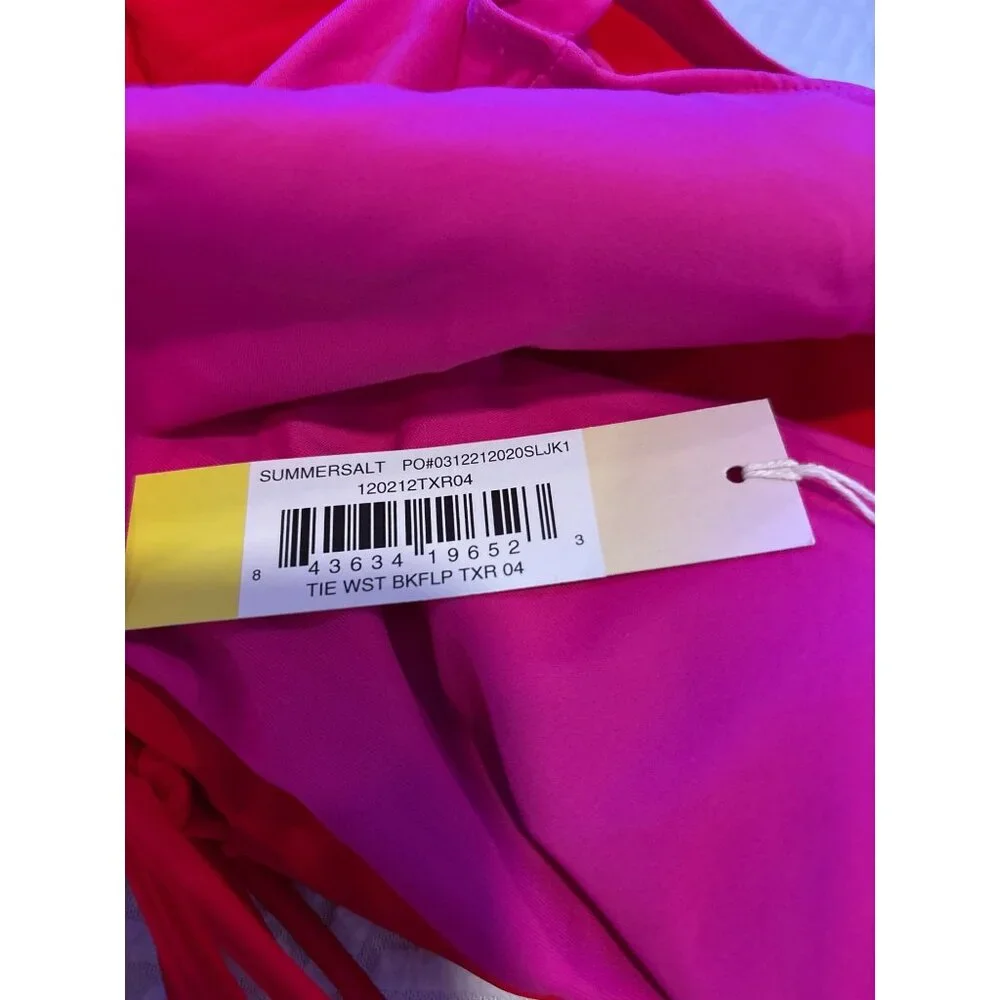 Summersalt Tie Waist Backflip Hibiscus & Red Lava One-Piece, new with tags - Picture 5 of 5